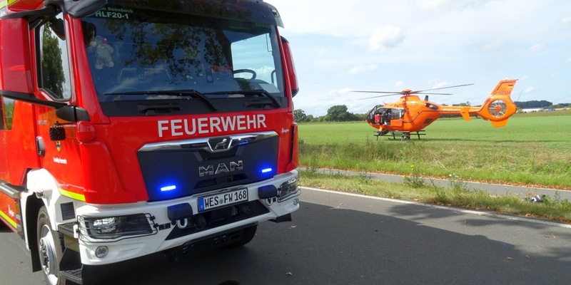FW Sonsbeck: Gemeldeter PKW-Brand nach Verkehrsunfall - Foto: presseportal.de