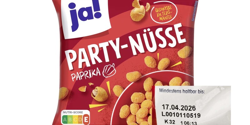 Die Snäcky Knabbergebäck GmbH informiert: Öffentlicher Warenrückruf ja! Party-Nüsse Paprika im 200-Gramm Beutel - Foto: presseportal.de