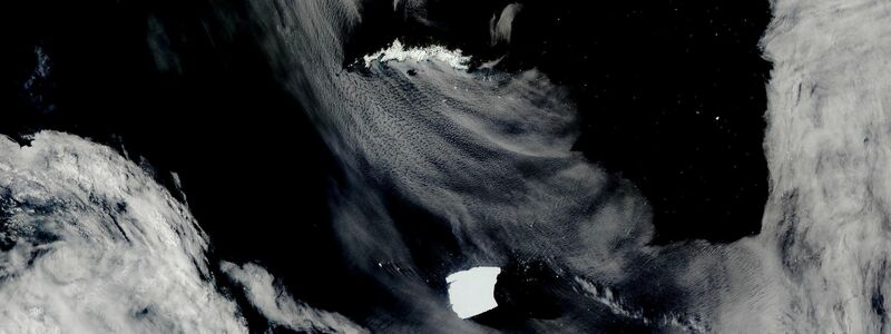 A23a Anfang des Jahres, als er auf die Insel Südgeorgien zusteuerte. - Foto: Uncredited/NASA Worldview/AP/dpa