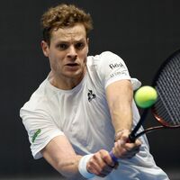 Yannick Hanfmann sorgte gegen Japan für den zweiten Punkt des deutschen Davis-Cup-Teams. (Archivbild) - Foto: Mindaugas Kulbis/AP/dpa