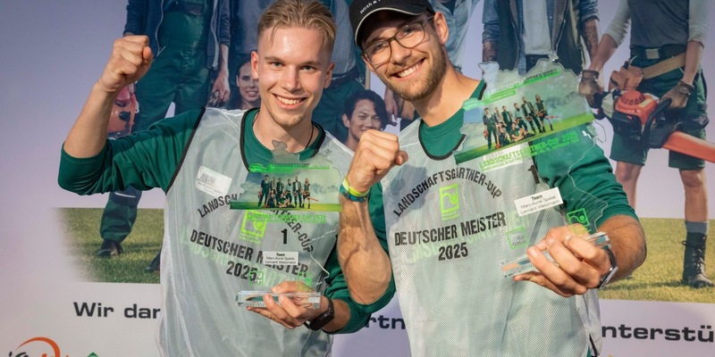 Landschaftsgärtner-Cup 2025: Marc-Aurel Spalek und Lennard Weitzmann (Sachsen) werden in Berlin Deutsche Meister - Foto: presseportal.de