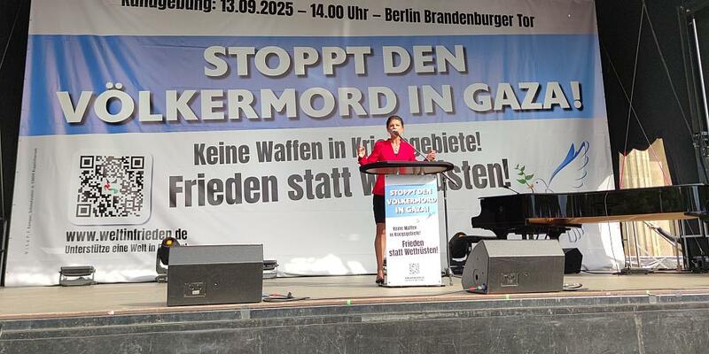 Sahra Wagenknecht bei Demo gegen Gaza-Krieg am 13.09.2025 - Foto: über dts Nachrichtenagentur