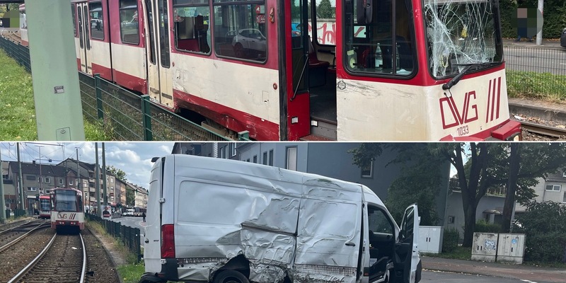 POL-DU: Beeck: Transporter kollidiert mit Straßenbahn - mehrere Verletzte - Foto: presseportal.de