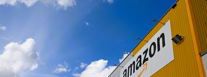 Blick auf das Dortmunder Amazon-Logistikzentrum, in dem große Mengen an Produkten lagern.  - Foto: Wolf von Dewitz/dpa