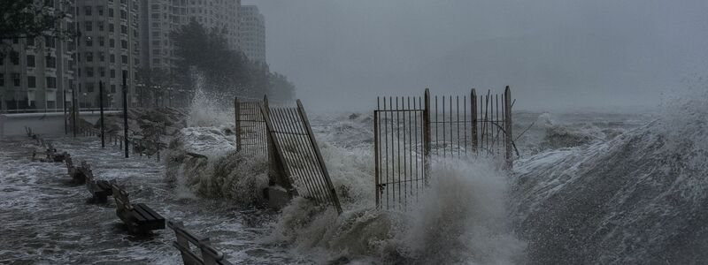 Jetzt rüstet sich Hongkong für den Sturm. - Foto: Chan Long Hei/AP/dpa