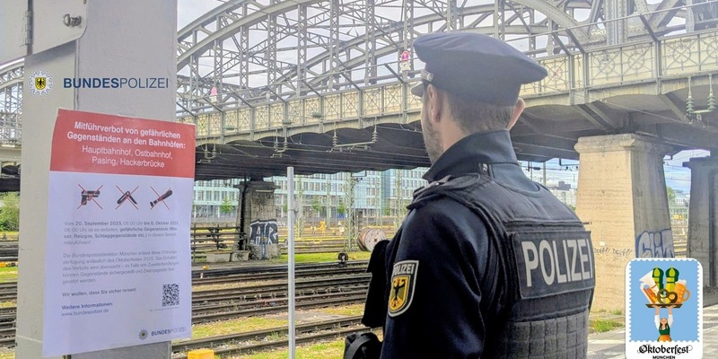 Bundespolizeidirektion München: Schlechtes Wetter - mehr Einsätze Mehrere Gewaltdelikte, Festnahmen Gesuchter und Verstöße gegen die Allgemeinverfügung des Mitführverbotes gefährlicher Gegenstände und Waffen - Foto: presseportal.de