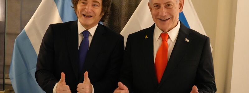 Vor seiner Rede im UN-Plenum trifft Israels Regierungschef Netanjahu mit dem argentinischen Präsidenten Milei einen engen Verbündeten. - Foto: Uncredited/Präsidialamt Argentinien/dpa