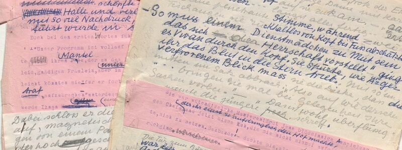 Das Manuskript zum einzigen Roman der Widerstandskämpferin Mopsa Sternheim galt lange als verschollen. Nun wurden die Seiten in einem Koffer in Oldenburg wiederentdeckt. - Foto: Frauke Proschek/Landesbibliothek Oldenburg/dpa