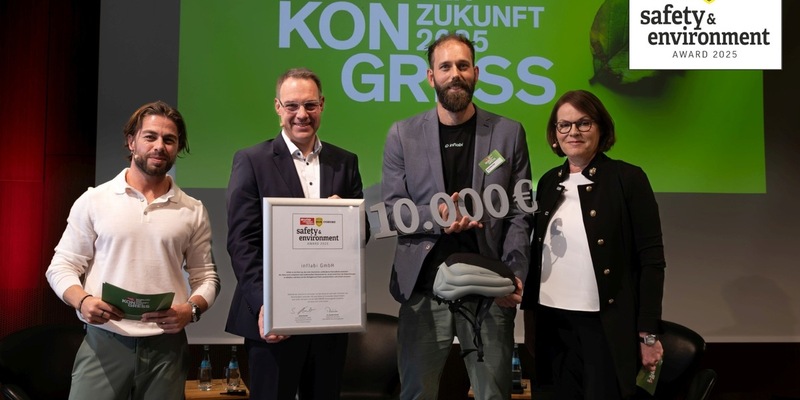 Ausgeschrieben von auto motor und sport und HUK-COBURG: Fahrradhelm für die Gürteltasche: Start-up Inflabi gewinnt begehrten Safety & Environment Award - Foto: presseportal.de
