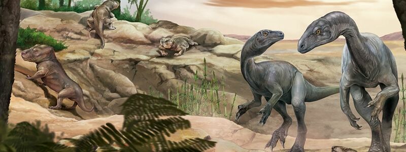 Künstlerische Darstellung des Dinosauriers Huayracursor jaguensis - Foto: Jorge Blanco/CONICET Argentina/dpa