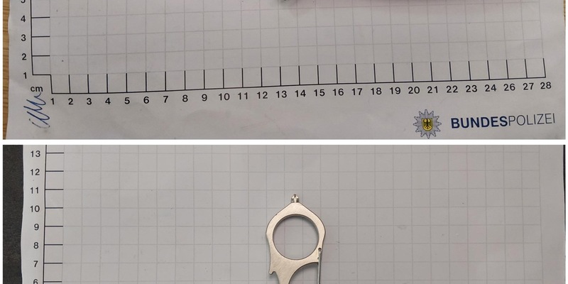 BPOL NRW: Bundespolizei findet Schlagring und Messer - Foto: presseportal.de