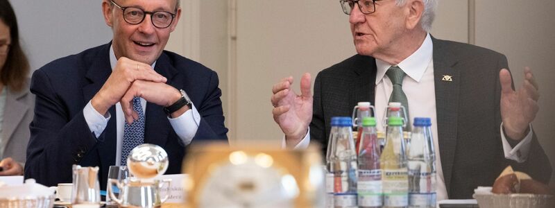 Kretschmann kommt mit Merz deutlich besser klar als mit seinem Vorgänger Olaf Scholz (SPD). - Foto: Marijan Murat/dpa POOL/dpa