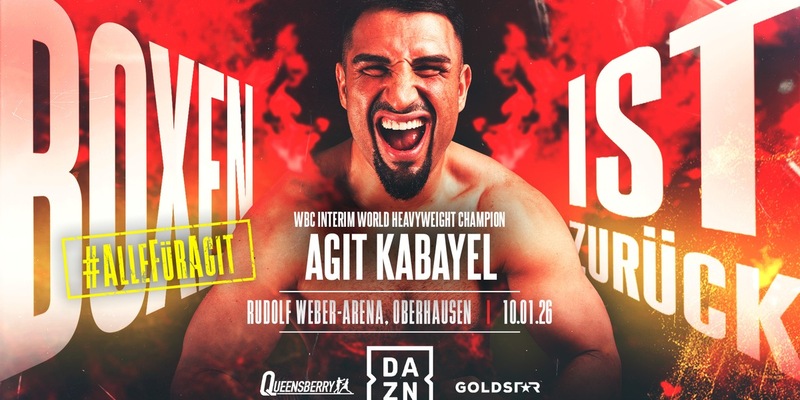 DAZN und Queensberry bringen die goldene Ära des Boxens in Deutschland zurück: Rising Star Agit Kabayel setzt seinen WBC Interimstitel am 10. Januar in Oberhausen aufs Spiel - live nur auf DAZN - Foto: presseportal.de