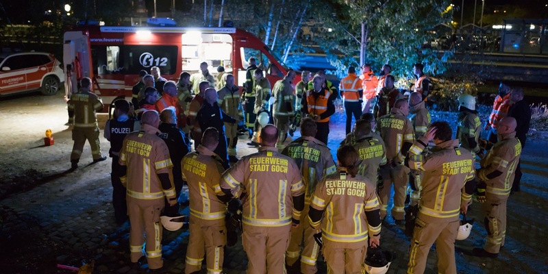 Feuerwehr Goch: Feuerwehr, Bahn und Polizei übten gemeinsam - Foto: presseportal.de
