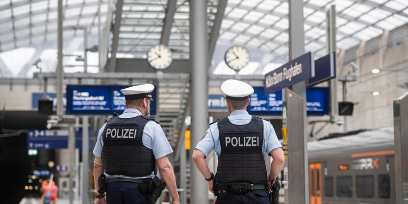 BPOL NRW: Mit Fahrradreifen in der Hand - Bundespolizei überwältigt Randalierer am Flughafen Köln/Bonn - Foto: presseportal.de