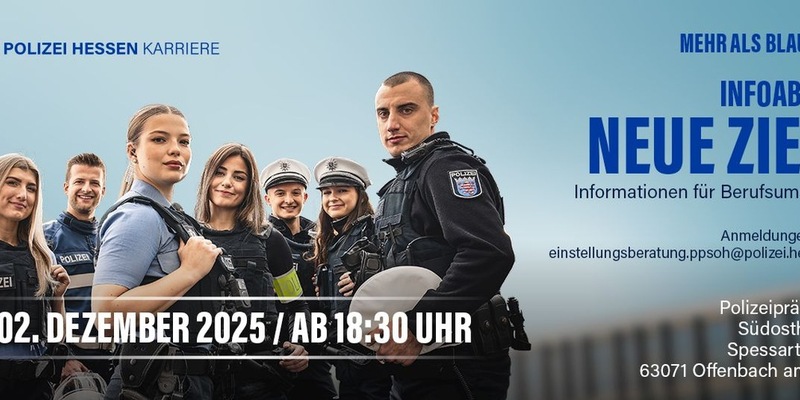 POL-OF: SAVE THE DATE: Neue Ziele? - Informationen für Berufsumsteiger - Foto: presseportal.de