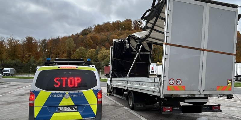 POL-OH: Kontrollschwerpunkt Verkehrssicherheit - Unfallbeschädigter Lkw angetroffen - Weiterfahrt untersagt - Foto: presseportal.de