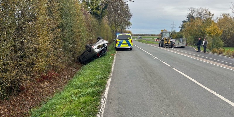 POL-COE: Ascheberg, Herbern / Auto überschlägt sich - Alkoholverdacht beim Fahrer - Foto: presseportal.de