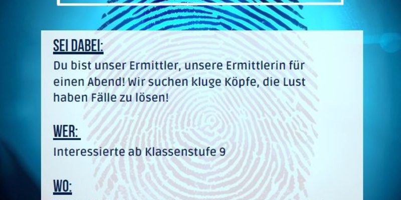 POL-PDWO: Crime Night 2025 - Sei dabei und werde zum Ermittler / zur Ermittlerin für einen Abend. - Foto: presseportal.de