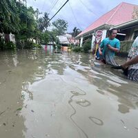 Der Taifun hat zahlreiche Autos aufeinander geschleudert. - Foto: Jacqueline Hernandez/AP/dpa