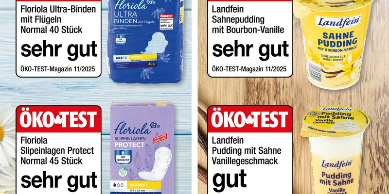Vanillepudding und Hygieneprodukte von NORMA überzeugen in der November-Ausgabe von ÖKO-TEST / Dreimal sehr gut, einmal gut für NORMA-Eigenmarken - Foto: presseportal.de
