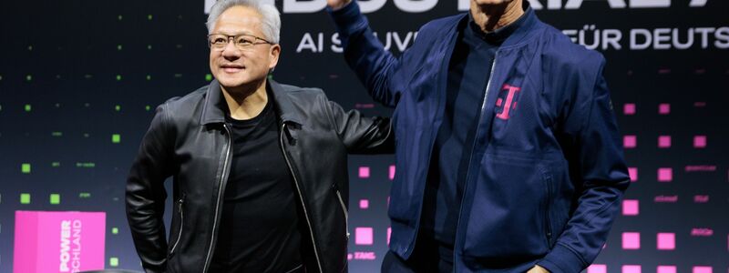 Nvidia und die Deutsche Telekom kooperieren bei einer KI-Fabrik in München.  - Foto: Carsten Koall/dpa
