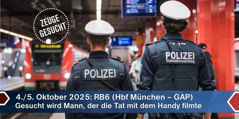 Bundespolizeidirektion München: Zeugenaufruf mit Oktoberfestbezug - Bundespolizei sucht Handy-Filmer - Foto: presseportal.de