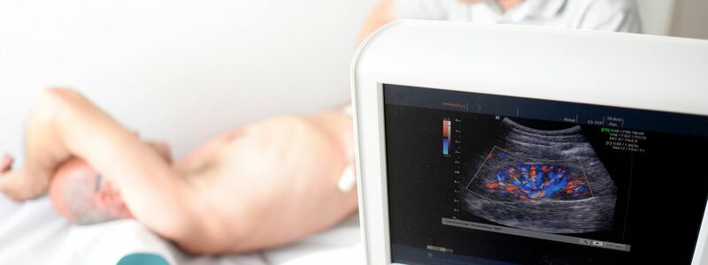 Ein Mediziner untersucht die Niere eines Patienten mit einem Ultraschallgerät - Foto: Maurizio Gambarini/dpa
