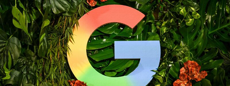 Das Google-Logo in Regenbogenfarben. - Foto: Britta Pedersen/dpa