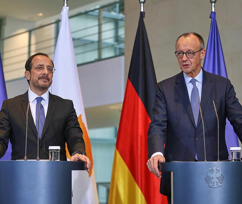 Nikos Christodoulides und Friedrich Merz am 14.11.2025 - Foto: über dts Nachrichtenagentur