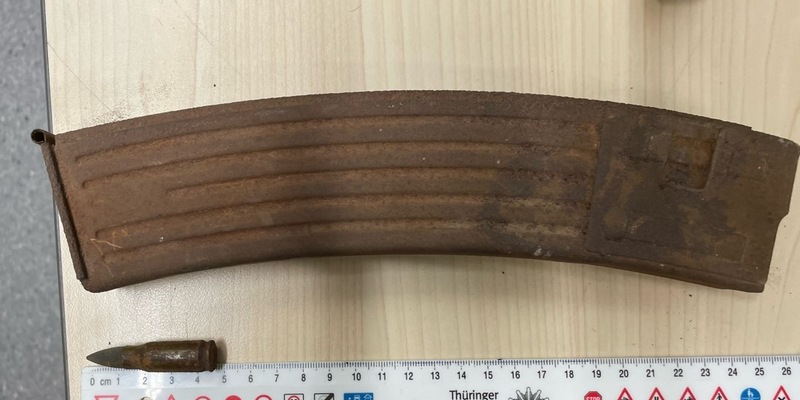 LPI-EF: Gefülltes Magazin bei Bauarbeiten aufgefunden - Foto: presseportal.de