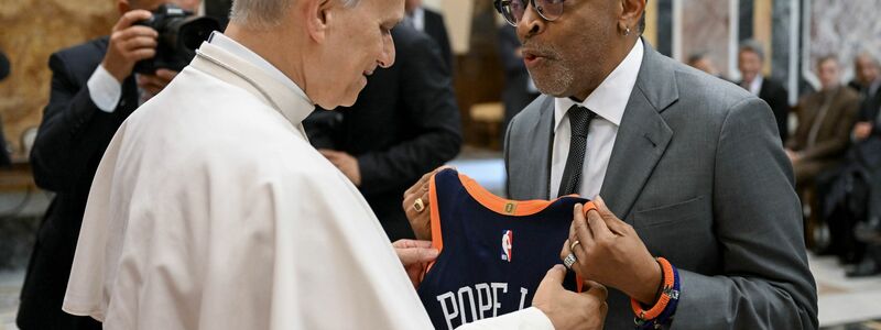 Papst Leo XIV. begrüßt Cate Blanchett während einer Sonderaudienz mit der Welt des Films. - Foto: Vatican Media/IPA via ZUMA Press/dpa