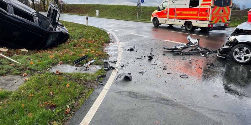 POL-COE: Billerbeck, Ludgerusweg, L580/ Auto überschlägt sich nach Kollision - Foto: presseportal.de