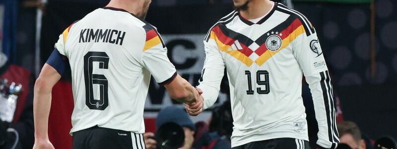 WM-tauglich: Kimmich und Sané beim 6:0. - Foto: Jan Woitas/dpa