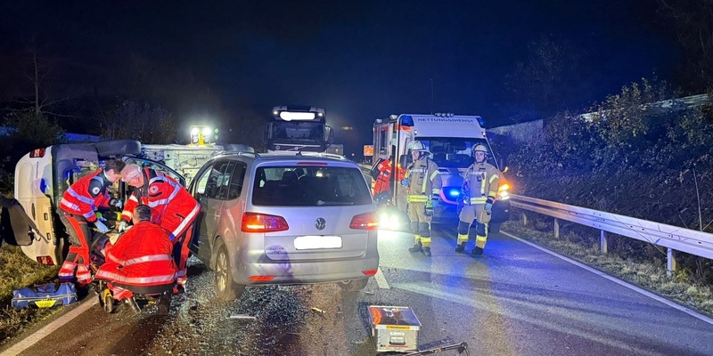 FW Weinheim: Verkehrsunfall sorgt für Sperrung der Kreisstraße - Foto: presseportal.de
