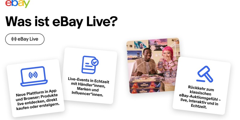 Mit eBay Live startet eine neue Ära des Online-Shoppings – und das legendäre Auktionsgefühl kehrt zurück - Foto: presseportal.de
