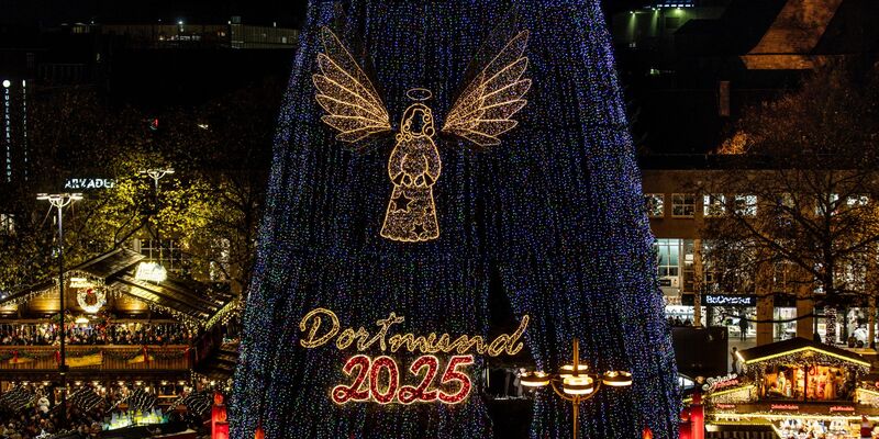 Der Baum besteht aus Hunderten Rotfichten aus dem Sauerland. - Foto: Dieter Menne/dpa