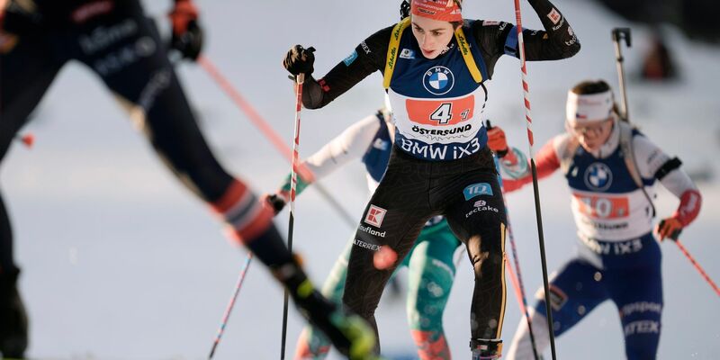 Startläuferin Vanessa Voigt traf alle ihre Schüsse. - Foto: Björn Larsson Rosvall/TT News Agency via AP/dpa