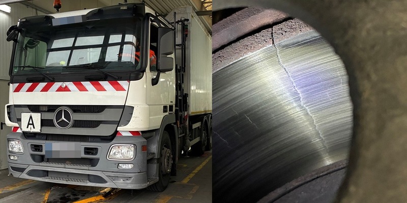 POL-GE: Risse in Bremsscheibe - Lkw nach Kontrolle stillgelegt - Foto: presseportal.de