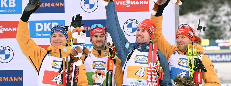 Gemeinsam auf dem Podest und nun Väter: Justus Strelow, Danilo Riethmüller und Johannes Kühn (v.l.). (Archivbild) - Foto: Sven Hoppe/dpa
