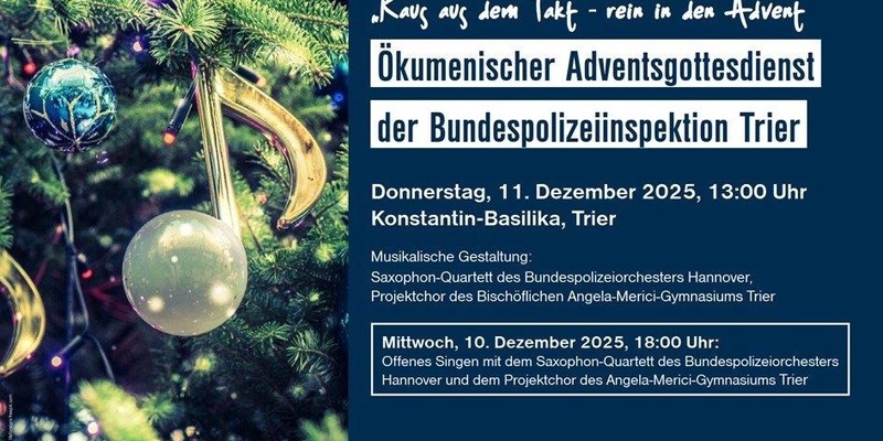 BPOL-TR: Ökumenischer Adventsgottesdienst der Bundespolizei Trier und der Bundespolizeiseelsorge - Foto: presseportal.de