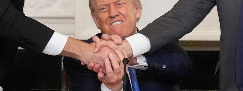 Der Ausdruck «Deal», eines der Lieblingswörter von US-Präsident Donald, belegt den zweiten Platz bei den «Wörtern des Jahres» 2025. (Symbolbild) - Foto: Mark Schiefelbein/AP/dpa