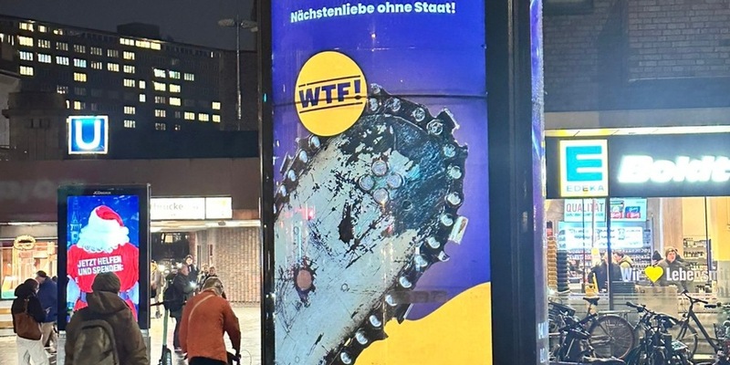 Provokation mit Kettensäge / Team Freiheit um Kemmerich, Petry und Cotar kündigt Enthüllung an - Foto: presseportal.de