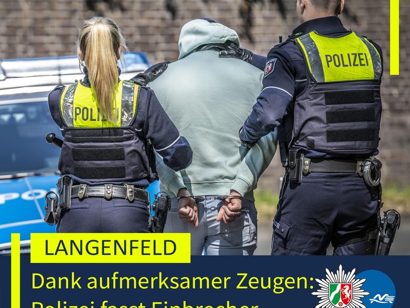 POL-ME: Dank aufmerksamer Zeugen: Polizei fasst Einbrecher - 2512025 - Foto: presseportal.de