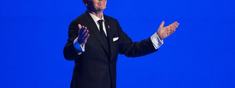 FIFA-Präsident Infantino sprach zu Beginn der Zeremonie. - Foto: Stephanie Scarbrough/AP POOL/AP/dpa