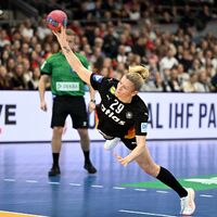 Ex-Kapitänin Emily Vogel war gegen Spanien beste deutsche Werferin.  - Foto: Federico Gambarini/dpa