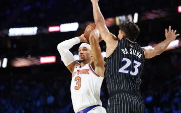 New Yorks Jalen Brunson war mit 40 Punkten der Topscorer in Las Vegas. - Foto: Ronda Churchill/AP/dpa