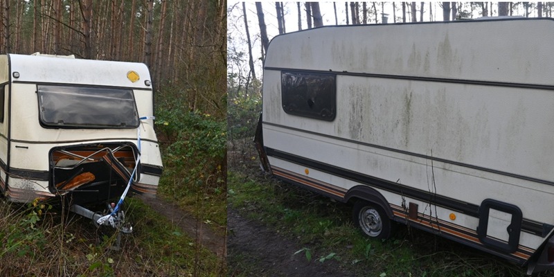 POL-DEL: Landkreis Oldenburg: Wohnanhänger in einem Wald in Kirchseelte entsorgt - Foto: presseportal.de
