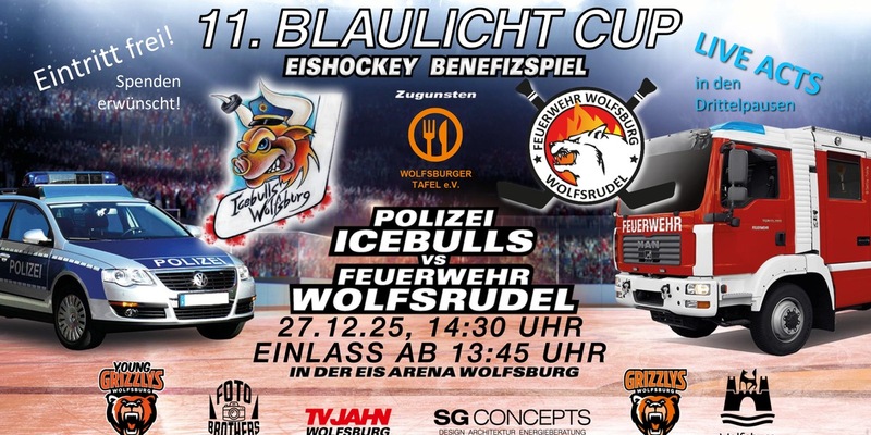 POL-WOB: 11. Blaulicht Cup in der Eis-Arena Wolfsburg - Polizei und Feuerwehr veranstalten Benefizspiel - Foto: presseportal.de