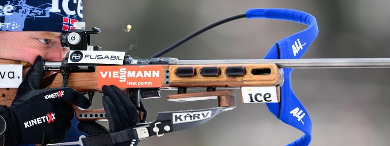 Der Norweger Sivert Guttorm Bakken beim Stehendschießen. - Foto: Olivier Chassignole/AFP/dpa